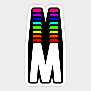 Rainbow Letter, M Sticker